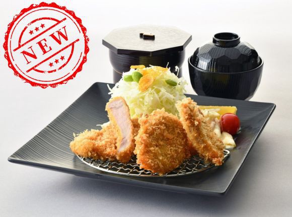 ヘレひとくちかつと国産ロースかつの合い盛りランチ
