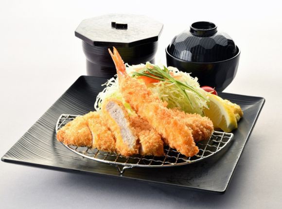国産ロースとんかつと海老フライランチ