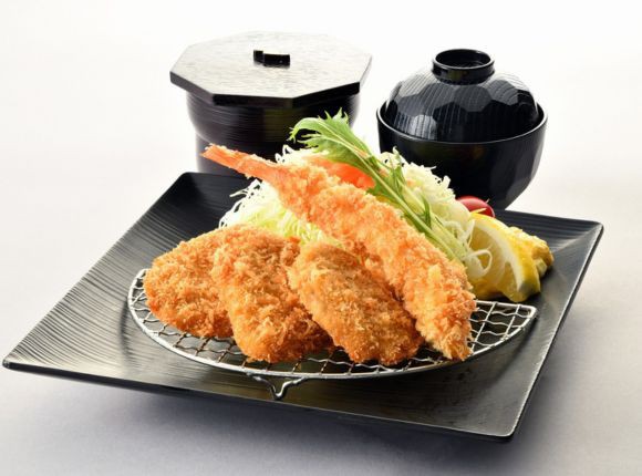 ヘレひとくちかつと海老フライランチ